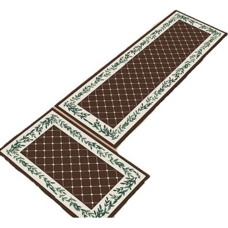 Non-Slip Kitchen Sink Mats - 2 Brown Absorbent Rectangular Pieces - 40x60cm & 40x120cm