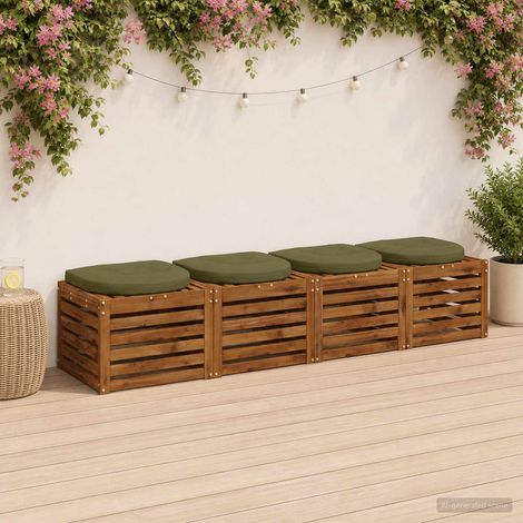 vidaXL Cuscini per Sedia in 4 Pezzi 4 pz 100% Poliestere Verde Oliva (1/5)