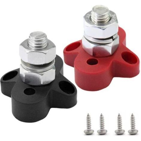 2 pièces bornier de Distribution d'énergie 48V M8 positif négatif 2 goujons bloc de jonction de batterie