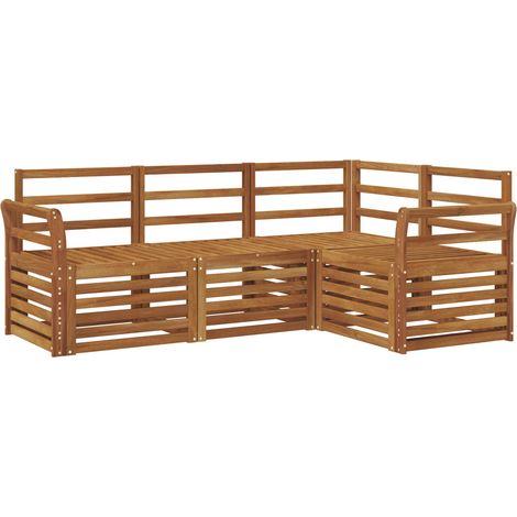 Juegos de sofás 4 pcs Natural Madera de Acacia Sólida vidaXL (1/5)