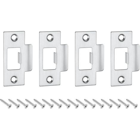 4pcs Plaque de Gâche de Porte Plate Type T 70x40mm Argenté (1/5)