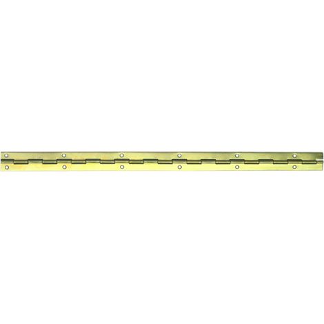 Charnière à piano simple feuille - longueur 2 m - ép. 0,6 mm Monin - Percée fraisée - laiton poli - 32 mm