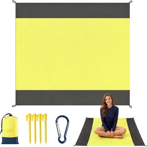 Manta de viaje para exteriores, Esterilla de playa resistente a la arena, Impermeable y plegable, Ligera y portátil, Lona de suelo, 200210 cm (1/5)