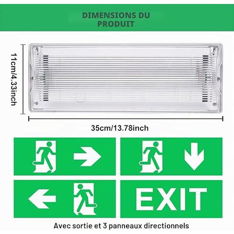 LED Emergency Light Waterproof with Battery Emergency Exit Light with Pictograms for All (1/4)