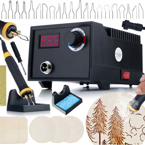 Stazione Pirografia 60W Rosfix Black Fenix RBB60W – Display Temperatura 20 Grotte Legno, Pelle, Sughero