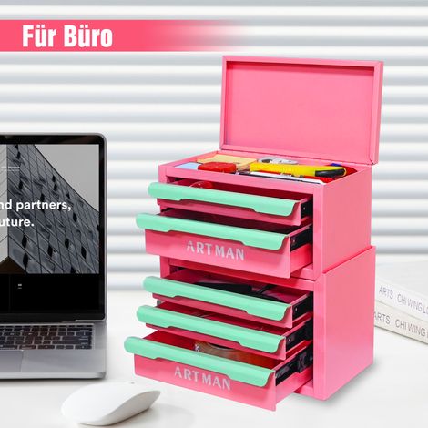 Lot de 5 boîtes de rangement empilables pour plan de travail, coffret de bureau et coin maquillage, organisateur de tiroir et étagère, accessoire de décoration pratique. (1/5)