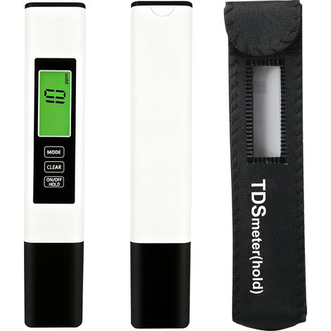 TDS EC Testeur de Qualité, Température (℃/℉) Mesure Rapide Écran LCD Rétroéclairé Testeur Numérique Mesureur 0-9999 ppm pour Eau Potable Piscine Aquarium Hydroponique Puits (1/5)