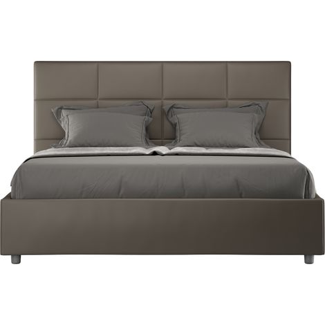 Letto Matrimoniale 160x190 cm con Rete Mika Cappuccino (1/5)