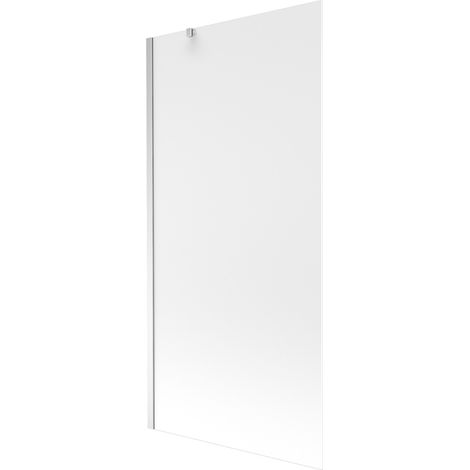 Pare-baignoire fixe Silla, paroi de baignoire 90x150 cm en verre trempé, installation murale facile, design moderne, Chromé