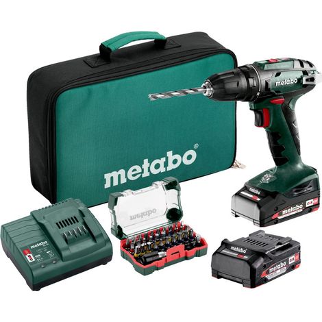 Metabo Akku-Bohrschrauber BS 18 2x 2,0 Ah+Lader + Bit-Satz in Tasche (1/7)