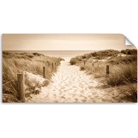 Poster autocollant Chemin vers la plage paysage vintage 200x100 (1/3)