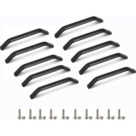Units Bow Shaped Cabinet Handles Kitchen Cupboard Drawer Door Bathroom Furniture Pulls Hole Centers Matte Black 10 128mm (1/5)
