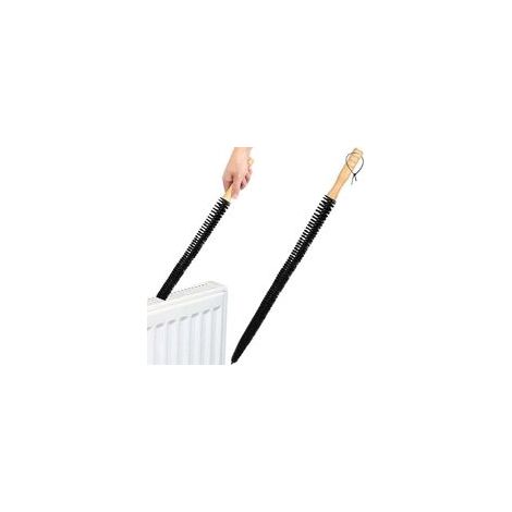 Brosse de radiateur avec Manche en Bois Long et Flexible Brosse à Poils Doux (1/4)