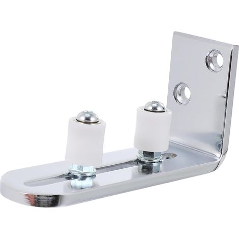 1 pièces guide inférieur pour porte coulissante, acier, argenté (1/5)