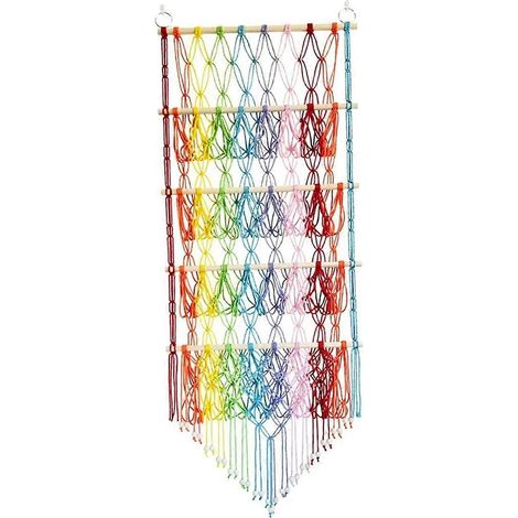 Hamac suspendu en filet pour peluches, style bohème macramé, idéal pour la chambre, les livres et les jouets de bain des enfants. (1/5)
