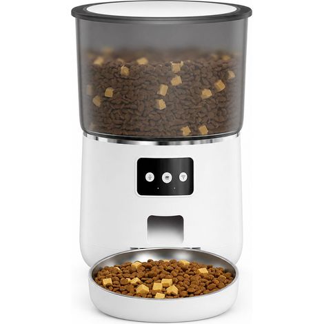 Distributeur automatique pour animaux Distributeur de nourriture intelligent 4,5L avec bol en acier inoxydable 304 et contrôle via application pour Maison (1/5)