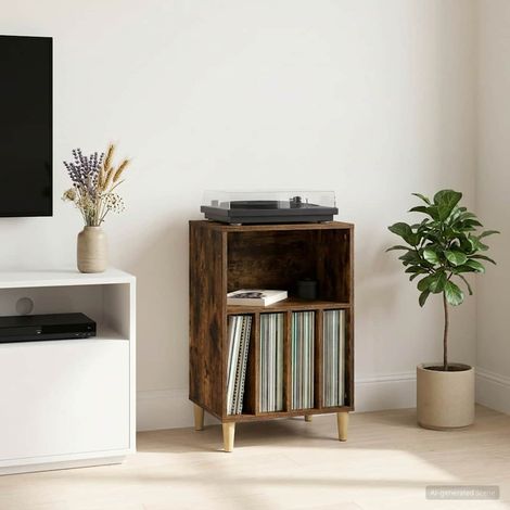 Supporto per Giradischi Rovere Fumo 47 x 39,5 x 74,5 cm vidaXL (1/5)
