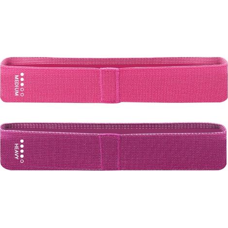 Bandes de résistance pour fessiers et hanches (Lot de 2) — Tissu antidérapant — Résistance intermédiaire et forte — Fitness et renforcement musculaire (1/5)