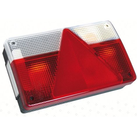 Feu arrière 6 fonctions 12V – Clignotant, stop, veilleuse, antibrouillard – Pour remorque de plus de 6m – Dimensions 235x140x55mm – Aj.Ba (1/2)
