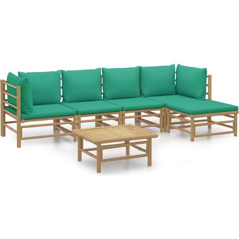 Maison Exclusive - Set Salotto da Giardino 6pz con Cuscini Verdi Bambù