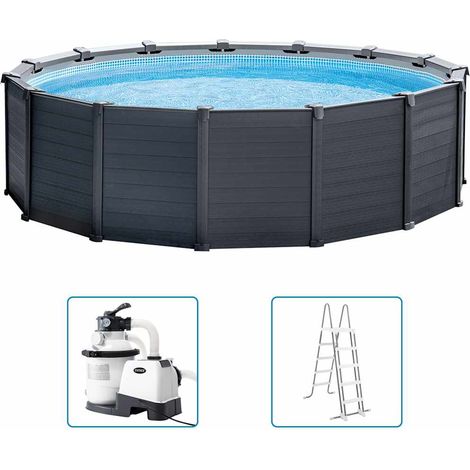 Intex Frame Swimming Pool Set "Graphit", graphit, Ø 478 x 124 cm, Inkl. Sandfilteranlage (1/5)