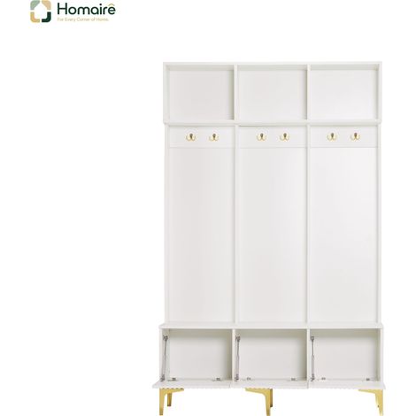 Aufbewahrungsschrank weiß 120 x 40 x 191 cm Polyester HOMAIRE (1/5)