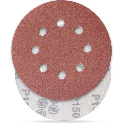 150 discos de lijado, discos abrasivos, tamaño de grano 125 mm, ideales para lijar/pulir/eliminar óxido, HSDPS5M100, paquete de 100 -Crezuo