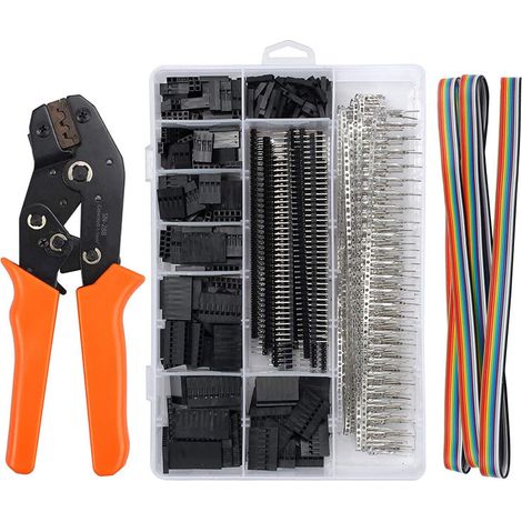 Outil de sertissage Sn - 28B avec 1550 connecteurs Dupont mâle / femelle, 0,1 à 1,0 mm², pour connecteurs kf2510, 2,54 mm, 3,96 mm, 28 - 18 AWG