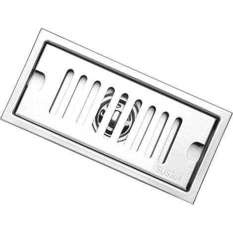 Grille de Sol Longue Evacuation Rapide pour Salle de Bain 304 Removable Stainless Steel Inoxydable Deodorant Drainage 20cm (1/5)
