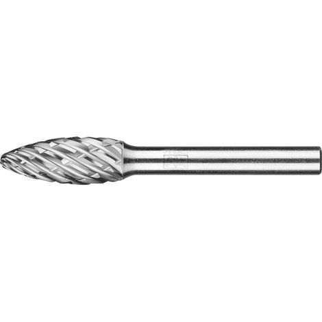 PFERD TOOLS Hartmetall Hochleistungsfrässtift STEEL Flamme B Ø 10x25 mm Schaft-Ø 6 mm für Stahl (1/4)