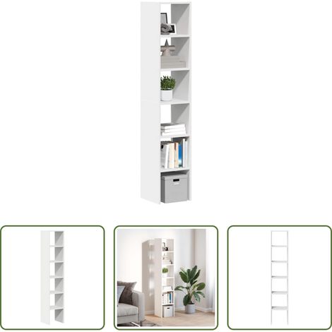 vidaXL Bibliothèque empilable - Bibliothèques 2 pcs empilable blanc 30x30x80 cm bois ingénierie (1/5)