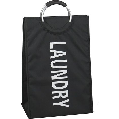 King Home PORTABIANCHERIA "LAUNDRY" IN POLIESTERE NERO 40x30x70h cm (1/4)