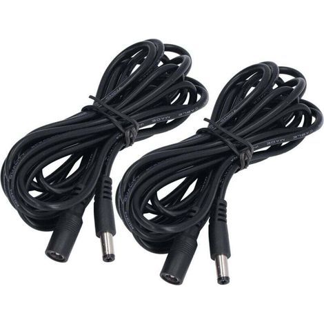 12V 24V Gleichstromkabel 5,5x2,1mm für LED-Solarleuchten und Überwachungskameras (2 Stück) (1/5)