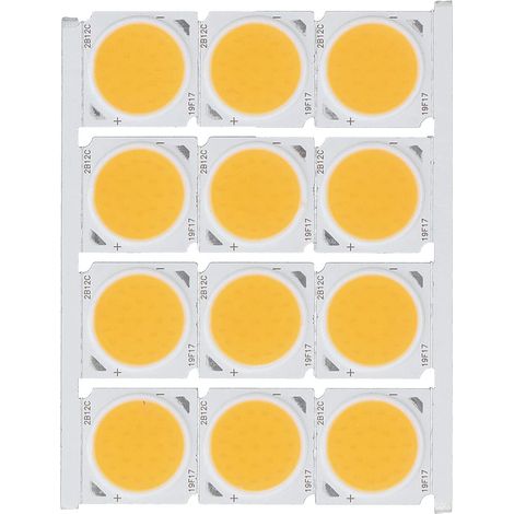 Puces LED intégrées-12 pièces COB Source de lumière Haute Puissance Puce LED Ronde 1080LM Bricolage éclairage 12W 36‑41V (lumière Chaude) (1/5)