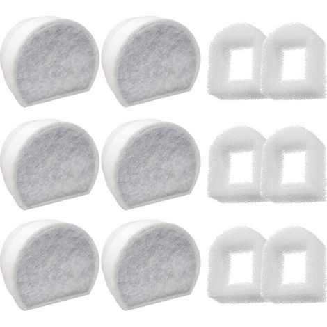 12er-Pack Schaumstoff-Vorfilter und Aktivkohlefilter, kompatibel mit den PetSafe Drinkwell Trinkbrunnen INOX 360 Avalon Pagoda Seascape und Sedona, Filter für Katzen- und Hundetrinkbrunnen (1/5)