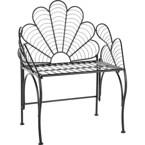 Silla de jardín de metal negro reposabrazos retro vintage exterior Liguria