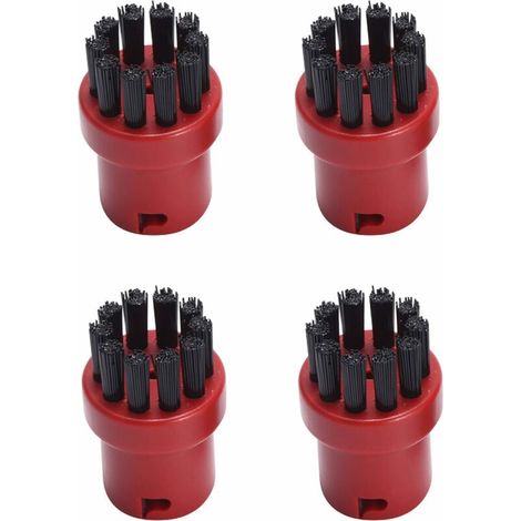 DEESSE SHOP - Lot de 4 brosses de nettoyage rondes de rechange pour nettoyeur vapeur Karcher SC1 SC2 SC3 SC4 SC5 SC7 (rouge) (1/5)