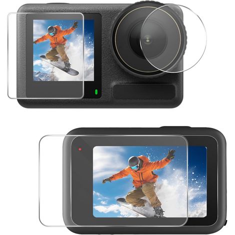 Ensemble de Protection D'écran pour DJI Osmo Action 6, HD Caméra Protecteur en Verre Trempé, Dureté 9H, Anti-Traces de Doigts, Anti-Reflets, Anti-bulles, Résistant Aux Rayures(3 Pack)