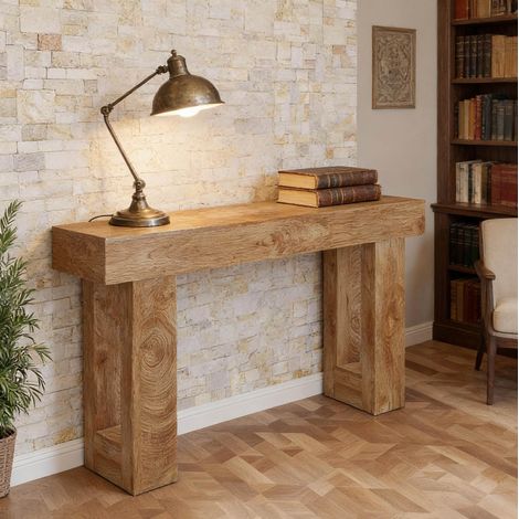 Consolle d'ingresso 160 cm marrone in legno con stile rustico multifunzione (1/5)