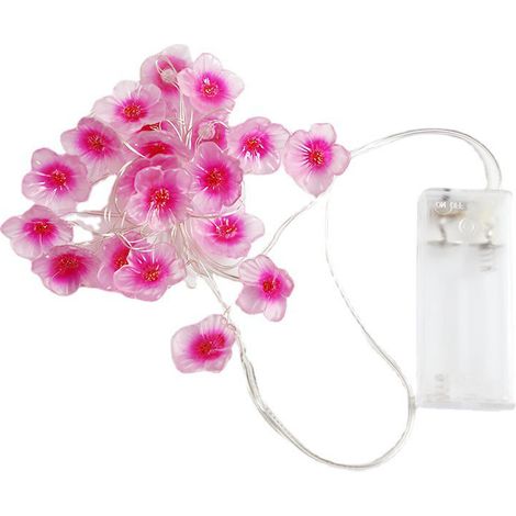 Guirlande fleurie LED rose, 10 mètres, 100 lampes, alimentation USB, sapin de Noël, décoration chambre fille, commande à distance, 8 modes scintillants, intérieur et extérieur (1/4)