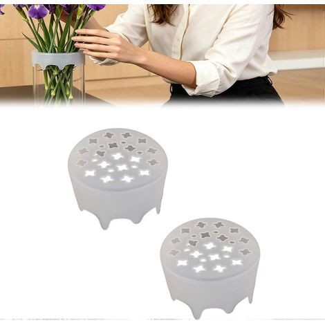 Grille à fleurs en silicone réutilisable, support imperméable pour vases, compositions florales DIY, déco intérieure mariage, rose, lot de 2 (1/5)