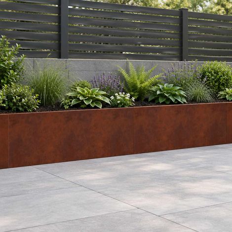 vidaXL Retaining Wall 2 pcs 100 x 12 x 40 cm Weathering Steel Rusty (1/5)