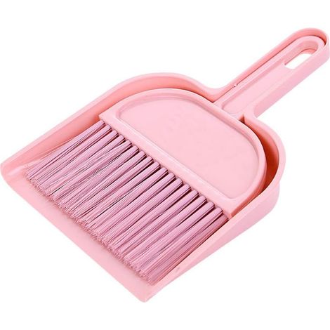 Cage Cleaner Set Mini Dustpan and Brush Set Outil de nettoyage pour oiseaux, lapins - Rose (1/5)