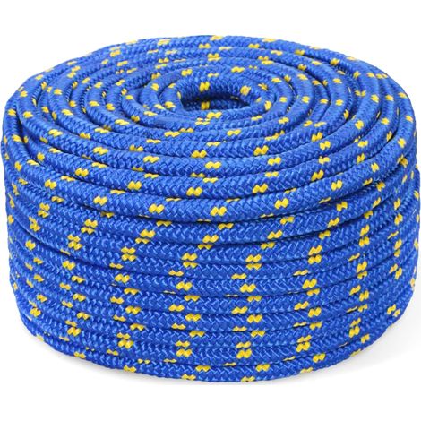 Corde en polypropylène - 5 mm - 50 m - Bleu - Corde tressée - Corde en nylon - Corde d'amarrage - Corde en plastique tressée - 5 mm - 50 m (1/5)