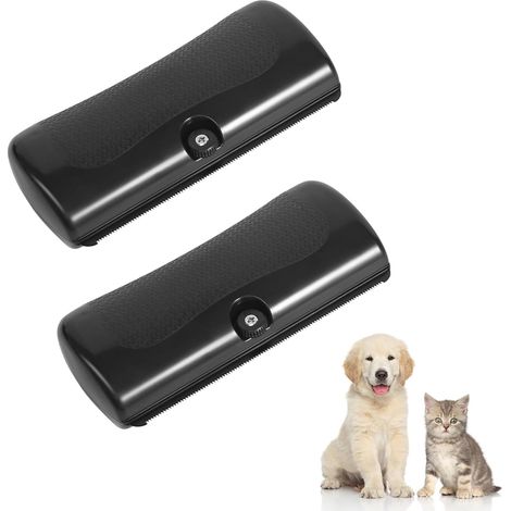 Pettine per sottopelo - Nero - Anti-groviglio - Per cani, gatti, cavalli e conigli - Set di due spazzole per cani - Spazzola per cani a pelo corto (1/2)