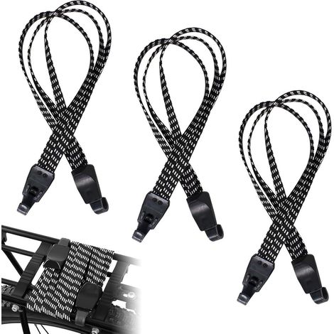 Lot de 3 tendeurs de bagages - Tendeurs en caoutchouc de 65 cm avec crochets - Porte-bagages élastique pour vélo - Réglable pour moto et sac à dos (1/5)