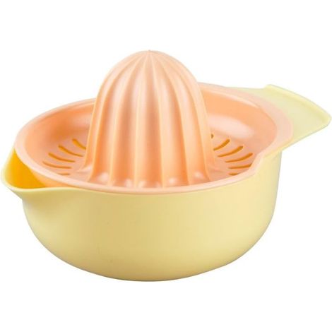 Presse agrumes manuel, presse citron, presse agrume, extracteur de jus manuel, presse citron manuel, presse fruit, Plastique, Jaune, Orange, 14,2 x 10,9 x 9 cm (1/4)