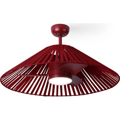 Ventilateur de plafond extérieur TERRA Ø89 cm LED 18 W rouge – Moteur DC silencieux, IP44 (1/5)