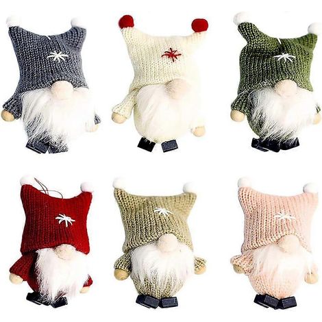 Décorations de Noël pour sapin, poupée de Noël, Père Noël suédois scandinave, décoration de sapin de Noël, peluche suédoise, gnome scandinave, tomte (1/5)