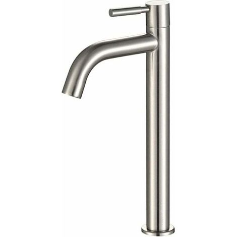 YMYNY Robinet de salle de bain à levier unique en acier inoxydable pour eau froide, mitigeur de lavabo